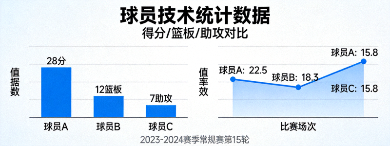篮球技术统计新闻图片 - 球员数据分析图表